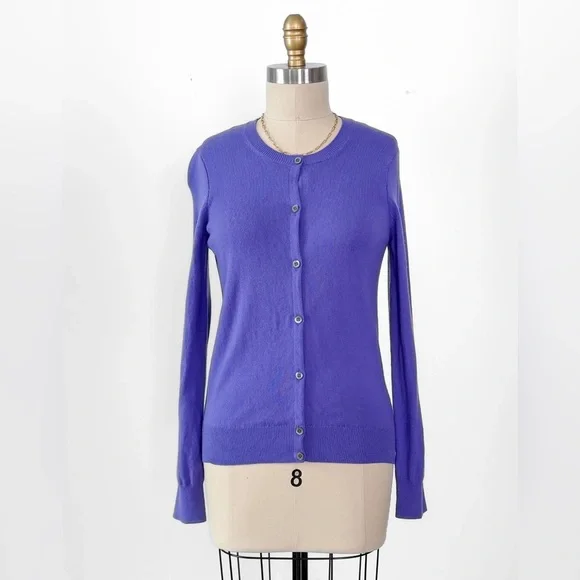 TSE Classic Cashmere Purple Cardigan Preppy Womens Knit - Picture 3 of 9